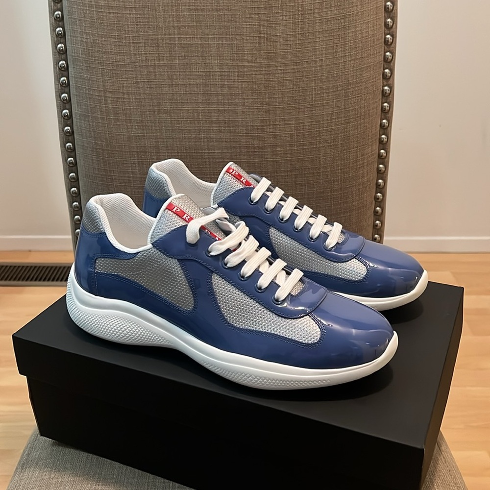 Men’s Prada America’s Cup Patent Leather Sneakers